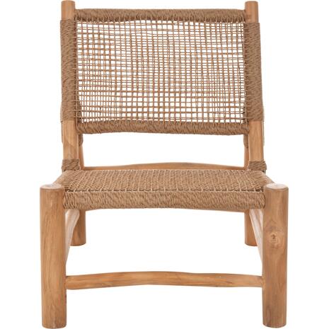 ΚΑΡΕΚΛΑ LONDER HM5986 ΞΥΛΟ TEAK ΣΕ ΦΥΣΙΚΟ ΚΑΙ ΣΥΝΘΕΤΙΚΟ RATTAN 63x77x77Υεκ.