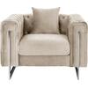 ΠΟΛΥΘΡΟΝΑ τ.CHESTERFIELD MOBAR HM3261.02 ΚΡΕΜ ΒΕΛΟΥΔΟ-ΜΕΤΑΛΛΙΚΑ ΠΟΔΙΑ 99x86,5x77Υεκ. (Μπεζ)