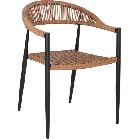 ΠΟΛΥΘΡΟΝΑ ΑΛΟΥΜΙΝΙΟΥ HM5854.15 ΜΑΥΡΗ PΕ RATTAN ΚΑΦΕ 56x60x78 εκ.