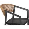 ΣΚΑΜΠΟ ΑΛΟΥΜΙΝΙΟΥ HM5892.15 ΜΕΣΑΙΟΥ ΥΨΟΥΣ RATTAN & TEXTLINE ΜΑΥΡΟ ΜΠΕΖ 56,5x57x99,5Y