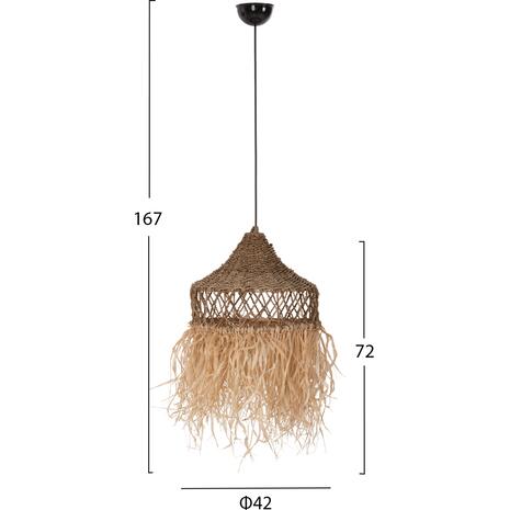 ΦΩΤΙΣΤΙΚΟ ΟΡΟΦΗΣ ΚΡΕΜΑΣΤΟ HM7819 ΙΝΕΣ ΦΟΙΝΙΚΑ ΚΑΙ SEAGRASS ΚΡΟΣΙΑ Φ42x34Yεκ. ΦΥΣΙΚΟ
