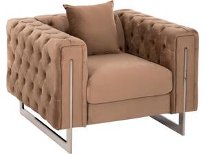 ΠΟΛΥΘΡΟΝΑ τ.CHESTERFIELD MOBAR HM3261.03 ΜΠΕΖ ΒΕΛΟΥΔΟ-ΜΕΤΑΛΛΙΚΑ ΠΟΔΙΑ 99x86,5x77Υεκ. (Μπεζ)