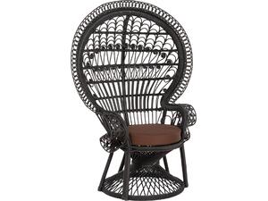 ΠΟΛΥΘΡΟΝΑ ROYAL PEACOCK HM9342.03 RATTAN ΜΑΥΡΟ-ΜΑΞΙΛΑΡΙ ΚΑΦΕ 114x72x150Yεκ. (Μαύρο)