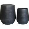 FLOWER POT-17 Set 2 τεμαχίων, Cement Απόχρωση Anthracite (Ε6317,S)