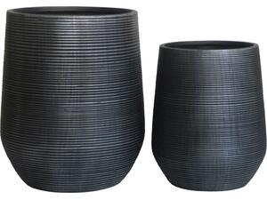 FLOWER POT-17 Set 2 τεμαχίων, Cement Απόχρωση Anthracite (Ε6317,S)