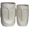 FLOWER POT-TOTEM Set 2 τεμαχίων, Cement Απόχρωση Sand Brown (Ε6321,S)