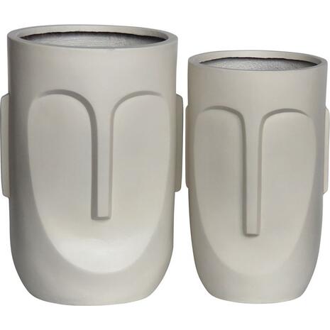 FLOWER POT-TOTEM Set 2 τεμαχίων, Cement Απόχρωση Sand Brown (Ε6321,S)