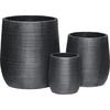 FLOWER POT-16 Set 3 τεμαχίων, Cement Απόχρωση Anthracite (Ε6316,S)