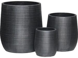 FLOWER POT-16 Set 3 τεμαχίων, Cement Απόχρωση Anthracite (Ε6316,S)