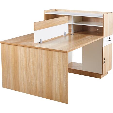 WORKSTATION Γραφείο - Σταθμός Εργασίας 2 Θέσεων, Melamine Απόχρωση Sonoma-Άσπρο (ΕΟ4390)