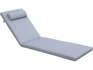 SUNLOUNGER Μαξιλάρι Ξαπλώστρας με Προσκέφαλο,  Ύφασμα Γκρι, Foam+Polyester Φερμουάρ-Velcro (Ε2014,3)