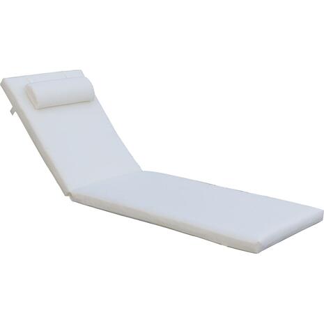 SUNLOUNGER Μαξιλάρι Ξαπλώστρας με Προσκέφαλο,  Ύφασμα Εκρού, Foam+Polyester Φερμουάρ-Velcro (Ε2014,1)