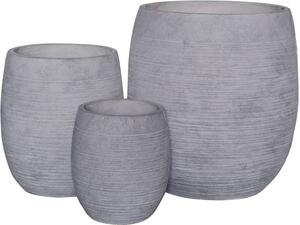 FLOWER POT-8  Set 3 τεμαχίων, Απόχρωση Light Grey Wash (Ε6307,S)