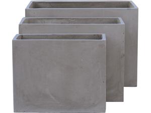 FLOWER POT-2  Set 3 τεμαχίων Cement Grey (Ε6301,S)