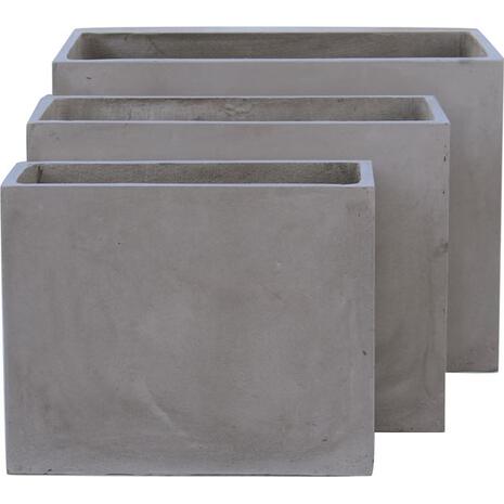 FLOWER POT-2  Set 3 τεμαχίων Cement Grey (Ε6301,S)