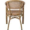 VEGERA Rattan Πολυθρόνα Dining Αλουμίνιο Φυσικό, Wicker Φυσικό, Στοιβαζόμενη (Ε2580)