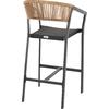 ΣΚΑΜΠΟ ΑΛΟΥΜΙΝΙΟΥ ΜΑΥΡΟ ΜΕ ΜΠΡΑΤΣΑ RATTAN & TEXTLINE 56x58x105Yεκ.HM5892.25