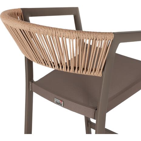 ΣΚΑΜΠΟ ΑΛΟΥΜΙΝΙΟΥ ΣΑΜΠΑΝΙ ΜΕ ΜΠΡΑΤΣΑ RATTAN & TEXTLINE 56x58x105Yεκ.HM5892.23