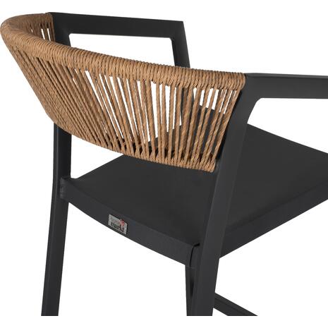 ΣΚΑΜΠΟ ΑΛΟΥΜΙΝΙΟΥ ΑΝΘΡΑΚΙ ΜΕ ΜΠΡΑΤΣΑ RATTAN & TEXTLINE 56x58x105Yεκ.HM5892.21