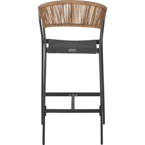 ΣΚΑΜΠΟ ΑΛΟΥΜΙΝΙΟΥ ΑΝΘΡΑΚΙ ΜΕ ΜΠΡΑΤΣΑ RATTAN & TEXTLINE 56x58x105Yεκ.HM5892.21