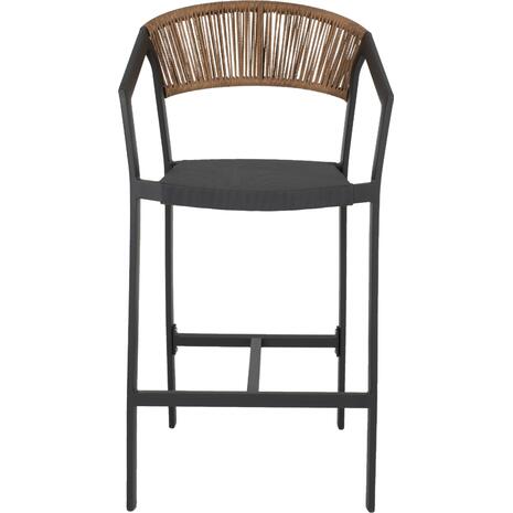 ΣΚΑΜΠΟ ΑΛΟΥΜΙΝΙΟΥ ΑΝΘΡΑΚΙ ΜΕ ΜΠΡΑΤΣΑ RATTAN & TEXTLINE 56x58x105Yεκ.HM5892.21