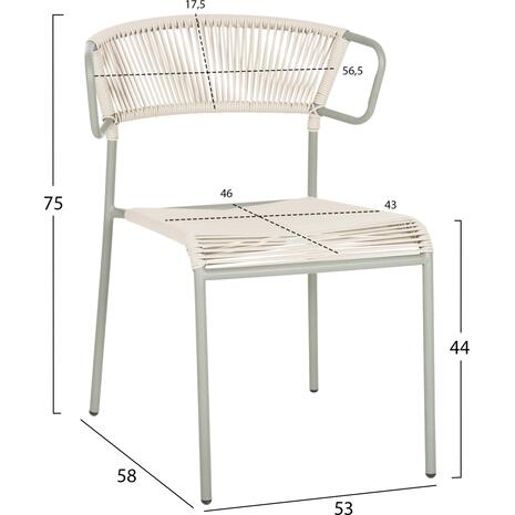 ΚΑΡΕΚΛΑ SUKI HM6053.05 ΜΕΤΑΛΛO KAI ΣΥΝΘΕΤΙΚΟ RATTAN ΣΕ ΑΝΟΙΧΤΟ ΠΡΑΣΙΝΟ 54x62x80Υεκ