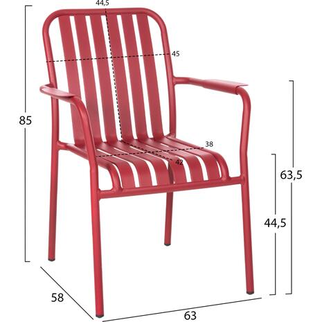 ΠΟΛΥΘΡΟΝΑ ΑΛΟΥΜΙΝΙΟΥ RACHEL HM6088.05 KOKKINH 63x58x85Υεκ.