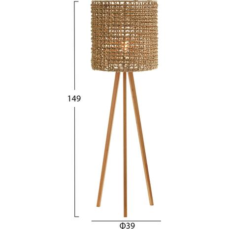 ΕΠΙΔΑΠΕΔΙΟ ΦΩΤΙΣΤΙΚΟ HM4352 RUBBERWOOD-RATTAN-SEAGRASS ΣΕ ΦΥΣΙΚΟ Φ36x149,5Υεκ.