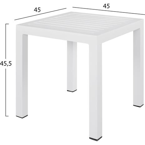 ΤΡΑΠΕΖΙ ΑΛΟΥΜΙΝΙΟΥ QIANA HM5402.01 ΛΕΥΚΟ 45x45x45,5 εκ.