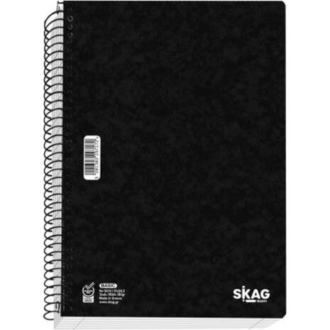 Τετράδιο σπιράλ Skag Black Basic 17x25 5 θεμάτων 150 φύλλων Νο.9215 (297844)