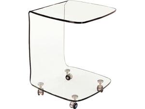 GLASSER Trolley Τραπεζάκι Βοηθητικό, Διάφανο Γυαλί 10mm (ΕΜ726,1)