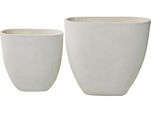 FLOWER POT-14 Set 2 τεμαχίων Απόχρωση Milk White (Ε6313,S)