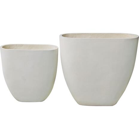 FLOWER POT-14 Set 2 τεμαχίων Απόχρωση Milk White (Ε6313,S)