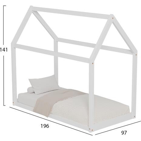 ΚΡΕΒΑΤΙ ΠΑΙΔΙΚΟ PEPE HM677.03 τ.MONTESSORI ΞΥΛΟ ΠΕΥΚΟ ΛΕΥΚΟ- 190x90εκ