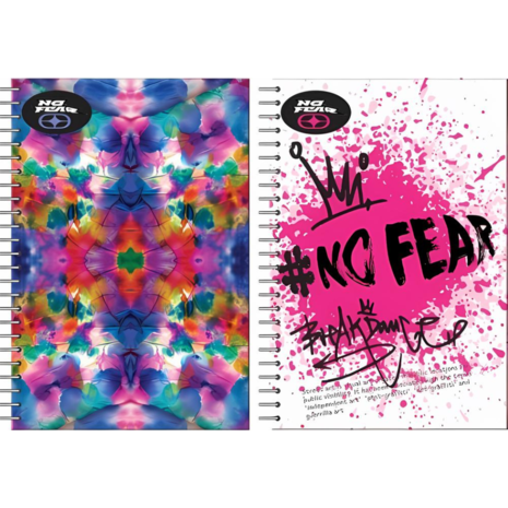 Τετράδιο σπιράλ BMU No Fear Color Tie Dye 17x25 70 φύλλα ριγέ (2 σχέδια)