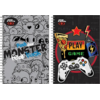 Τετράδιο σπιράλ BMU No Fear Monster- Play Game 17x25 70 φύλλα ριγέ 2 Θεμάτων (2 σχέδια)