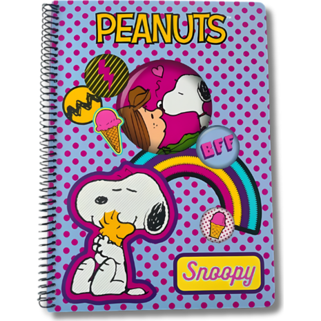 Τετράδιο σπιράλ 2 θεμάτων BMU Peanuts Flair A4 70 φύλλα ριγέ (2 σχέδια)