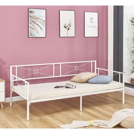 QUEEN Daybed Κρεβάτι Μέταλλο Βαφή Άσπρο (Ε8019,2)