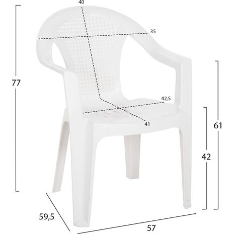 ΠΟΛΥΘΡΟΝΑ ΠΟΛΥΠΡΟΠΥΛΕΝΙΟΥ TUVANA HM6145.13 ΛΕΥΚΗ 57x59,5x77Υ εκ.