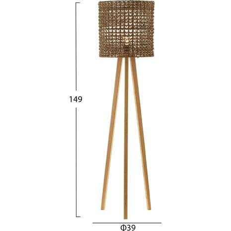 ΕΠΙΔΑΠΕΔΙΟ ΦΩΤΙΣΤΙΚΟ HM4351 RUBBERWOOD-RATTAN-PAPER ROPE ΣΕ ΦΥΣΙΚΟ Φ36x149,5Υεκ.