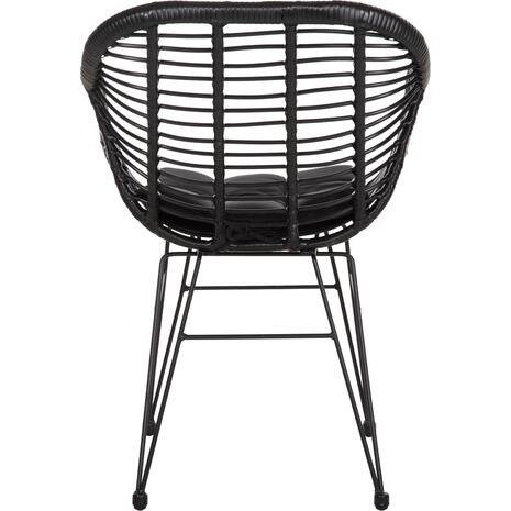 ΠΟΛΥΘΡΟΝΑ ΜΕ ΜΑΞΙΛΑΡΙ ΜΕΤΑΛΛΙΚΗ ALLEGRA HM5450.32 ΜΕ WICKER ΜΑΥΡΟ 58x59x82Υεκ.