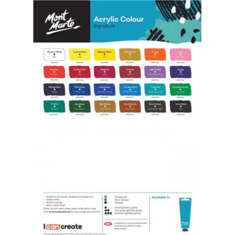 Ακρυλικό χρώμα Mont Marte 22 Turquoise 75ml (Τιρκουάζ)