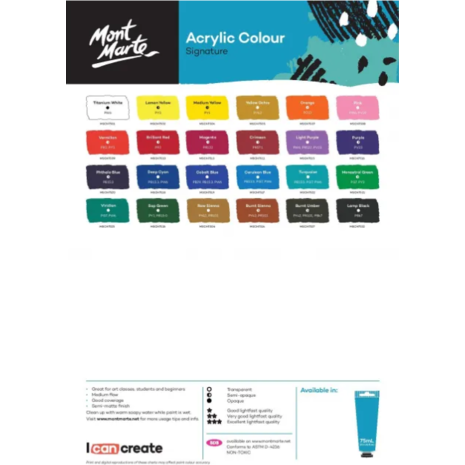 Ακρυλικό χρώμα Mont Marte 18 Deep Cyan Blue 75ml (Deep Cyan Blue)