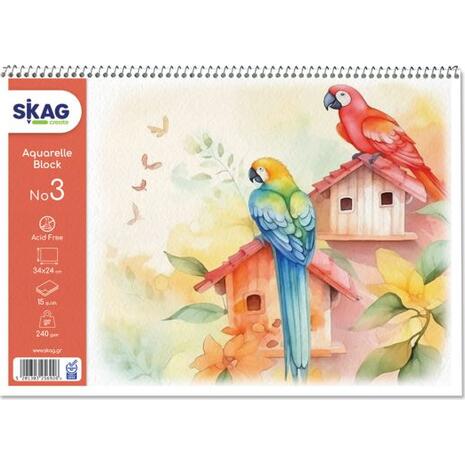 Μπλoκ ακουαρέλας Skag "Εποχές" 25x35cm No 3 250gr 15 Φύλλων (256926)