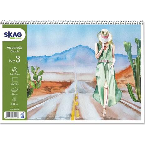 Μπλoκ ακουαρέλας Skag "Εποχές" 25x35cm No 3 250gr 15 Φύλλων (256926)