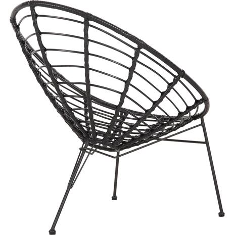 ΠΟΛΥΘΡΟΝΑ ΤΥΠΟΥ ΦΩΛΙΑ ΜΕΤΑΛΛΙΚΗ ALLEGRA HM5458.12 ΜΕ WICKER-ΜΑΥΡΟ 73x78x88Υεκ.