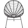 ΠΟΛΥΘΡΟΝΑ ΤΥΠΟΥ ΦΩΛΙΑ ΜΕΤΑΛΛΙΚΗ ALLEGRA HM5458.12 ΜΕ WICKER-ΜΑΥΡΟ 73x78x88Υεκ.