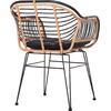 ΠΟΛΥΘΡΟΝΑ ALLEGRA HM5663.11 ΜΕΤΑΛ.ΣΚΕΛΕΤΟΣ-P.E.RATTAN ΜΠΕΖ-ΜΑΥΡΟ 58x59x81Υεκ