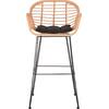 ΣΚΑΜΠΟ ΜΠΑΡ ΨΗΛΟ ALLEGRA HM5640.11 ΜΠΕΖ P.E. RATTAN-ΜΑΥΡΟ ΜΕΤΑΛΛΟ 54x55x108Υεκ.