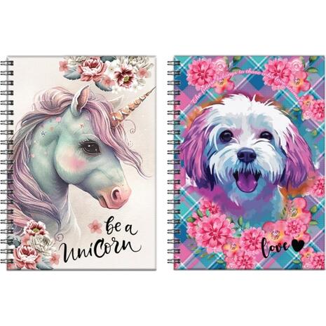 Τετράδιο σπιράλ BMU Magic Unicorn-Love dog 2 θεμάτων 17x25cm  70φ.